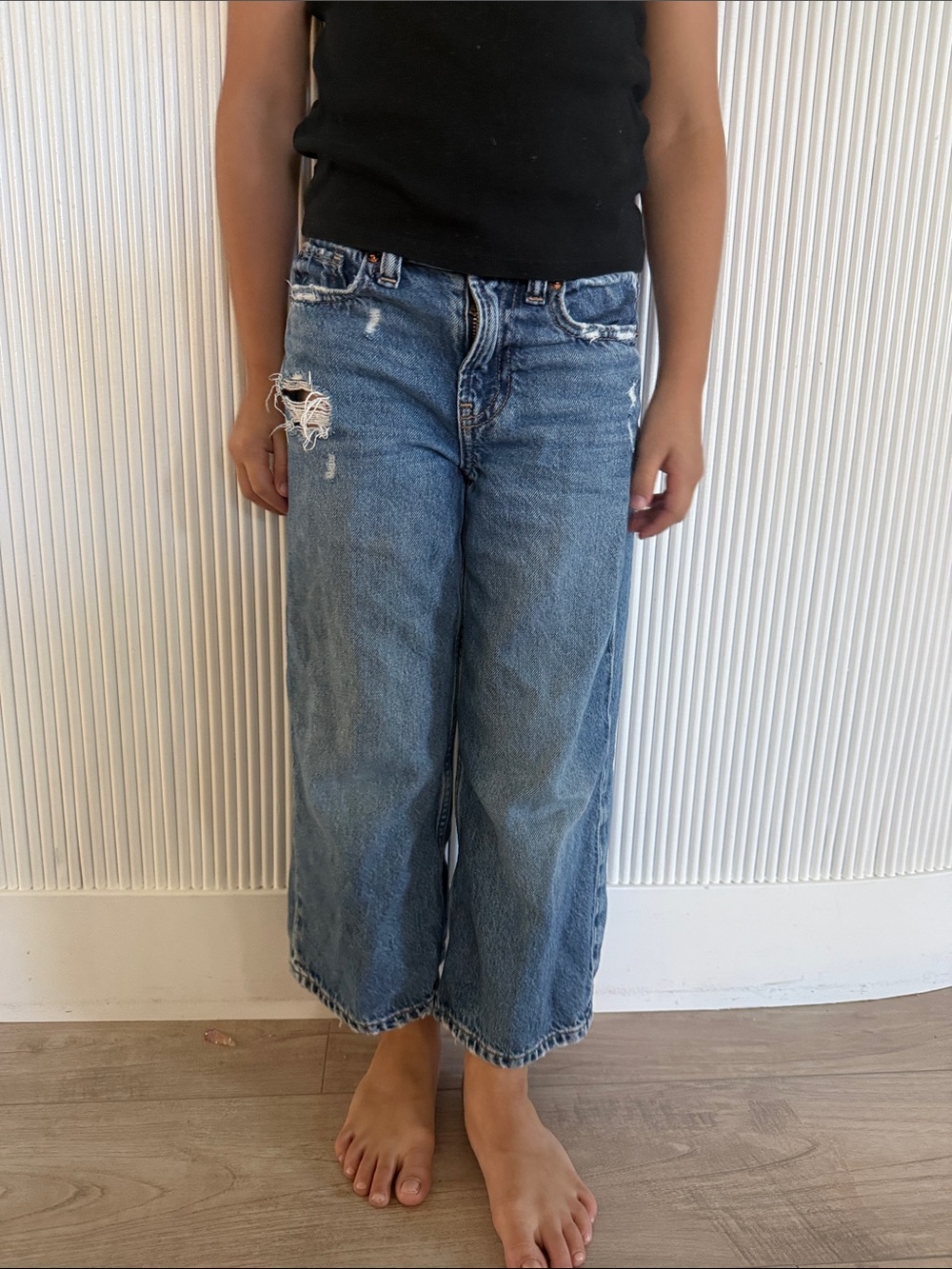 GAP Distressed Wide-Leg Blue Jeans for Kids
